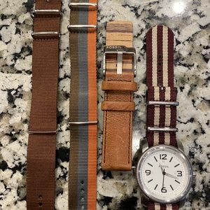 Fossil Watch with 4 interchangeable bands
